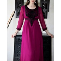 caftan dubai moderne prune et noir