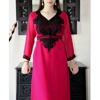 robe orientale simple fushia et noir