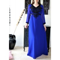 robe orientale simple bleu roi et noir