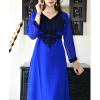 robe orientale simple bleu roi et noir