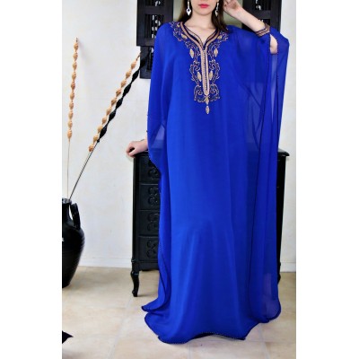 Gandoura marocaine bleu