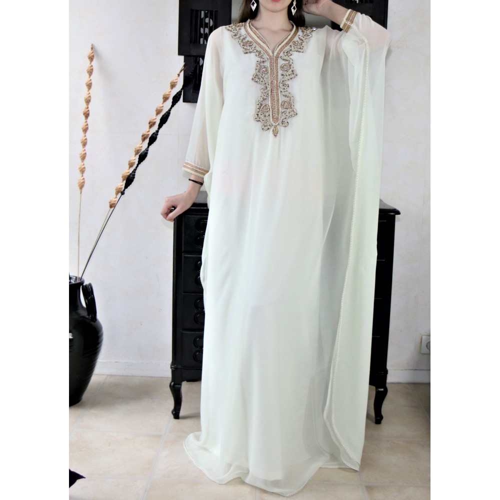 Gandoura marocaine blanche