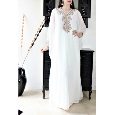 Gandoura marocaine blanche