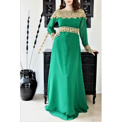 Caftan dubai vert & doré