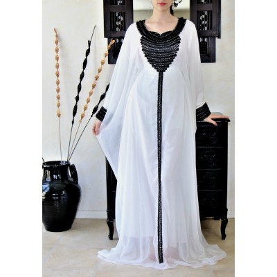 Robe dubai papillon blanche