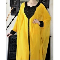 Robe dubai papillon jaune