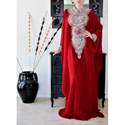 robe dubai papillon rouge bordeau