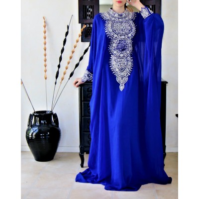 Robe dubai papillon bleu