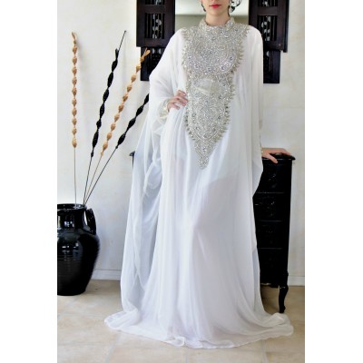 Robe dubai papillon blanche