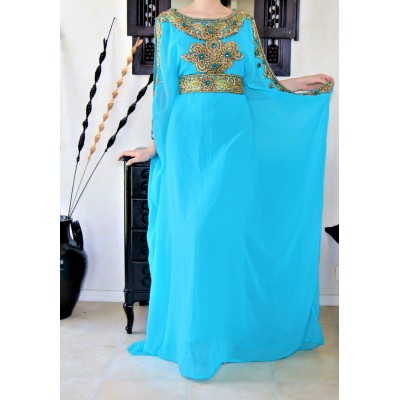 Robe orientale dubai moderne bleu