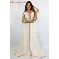 Caftan moderne blanc cassé perlé