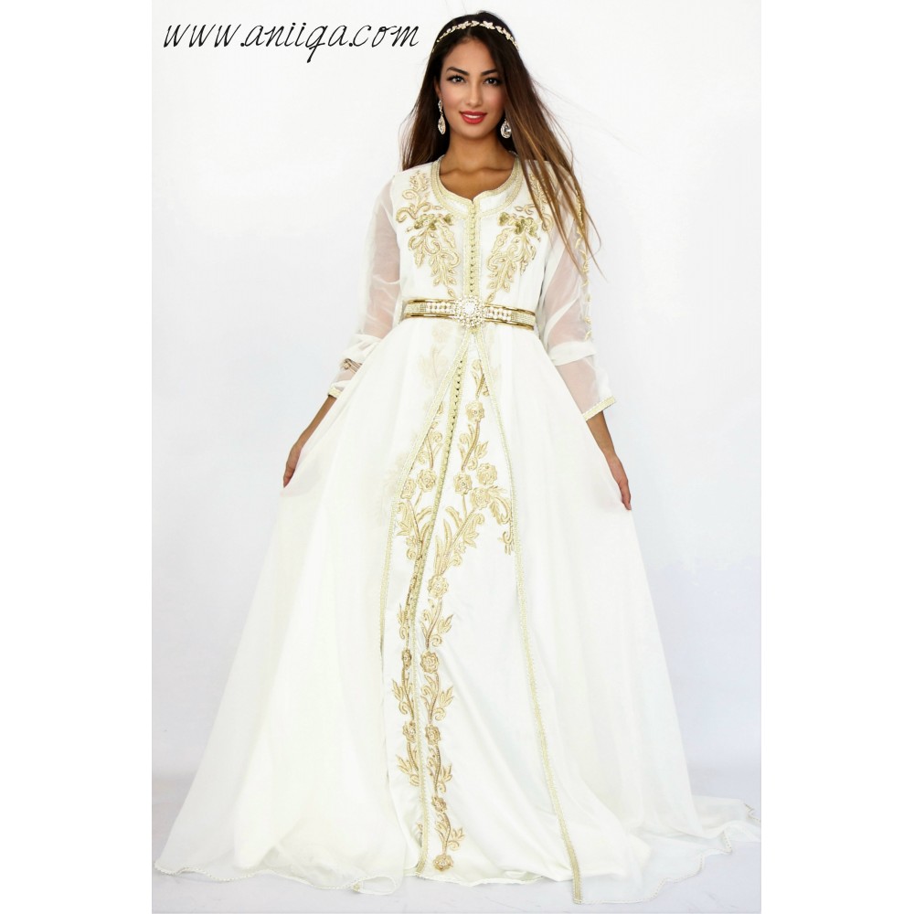 Caftan blanc et or tendance 2018/2019