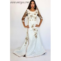 Caftan brocard brodé et perlé modèle 2018/2019