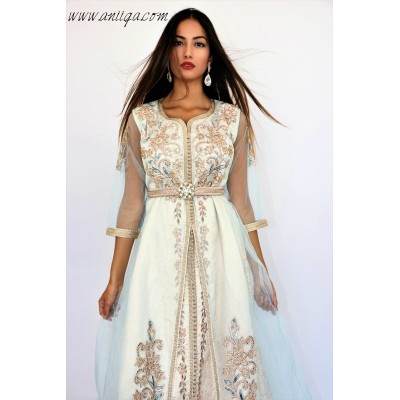 caftan brocard 2019, takchita brocard et tulle pas cher, takchita simple pas cher