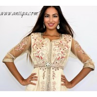 caftan brocard et tulle, caftan marocain simple, caftan en ligne, modèle caftan, vente de caftan