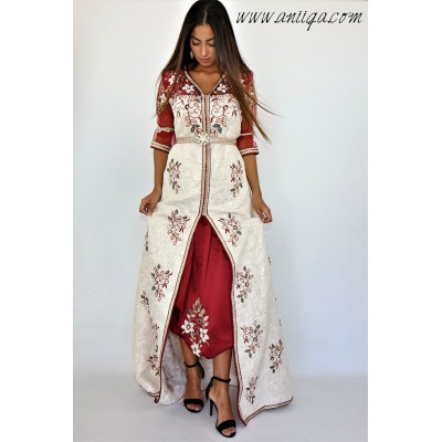 Caftan brocard avec pantalon style karakou