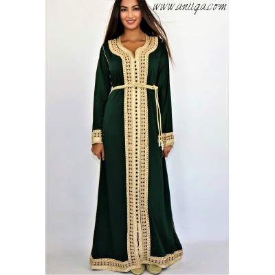 Caftan simple mlifa brodé et perlé