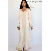 Caftan simple mlifa brodé et perlé