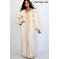 Caftan simple mlifa brodé et perlé