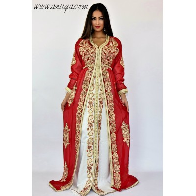 Takchita pas cher, caftan simple 2019, takchita en ligne, caftan rouge pas cher