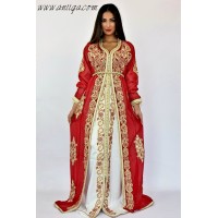 Takchita pas cher, caftan simple 2019, takchita en ligne, caftan rouge pas cher