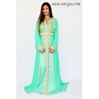 takchita , caftan pas cher en ligne, caftan marocain pas cher, takchita en ligne, caftan vert eau 2019