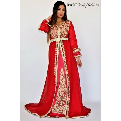 caftan rouge 2019, caftan pas cher, takchita en ligne, takchita rouge