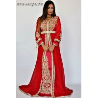 caftan rouge, caftan marocain rouge, caftan simple pas cher, vente de caftan en ligne, caftan 2019