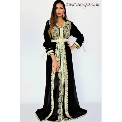 caftan moderne, vente de caftan, caftan marocain moderne, takchita noir, caftan noir 2019