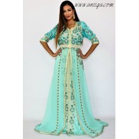 caftan simple en ligne, caftan moderne simple,takchita en ligne, caftan marocain moderne, takchita vert eau 2019