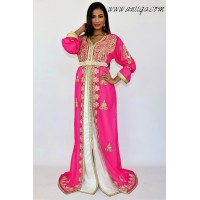 caftan fushia, caftan simple en ligne, takchita fushia 2019, caftan marocain pas cher, takchita pas cher 