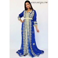 caftan robe pas cher, caftan en ligne , takchita marocaine moderne, takchita bleu roi pas cher