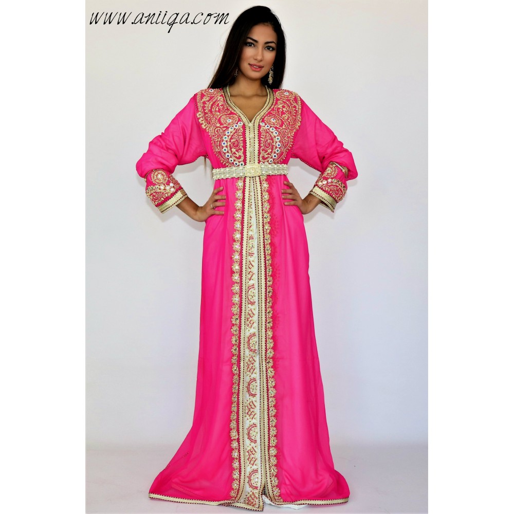 takchita moderne rose, caftan rose 2019, takchita simple pas cher, photo caftan , caftan pas cher en ligne