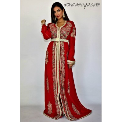 vente caftan en ligne, takchita pas cher, photo caftan, caftan rouge, takchita rouge