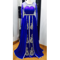 Robe de soirée orientale bleu roi