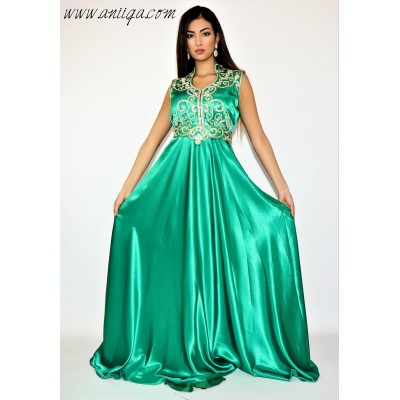 robe orientale moderne en ligne, robe de soirée , caftan robe pas cher, robe de soirée 2019, caftan vert style robe de soirée, c