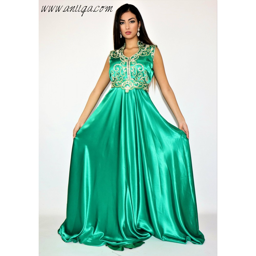 robe orientale moderne en ligne, robe de soirée , caftan robe pas cher, robe de soirée 2019, caftan vert style robe de soirée, c