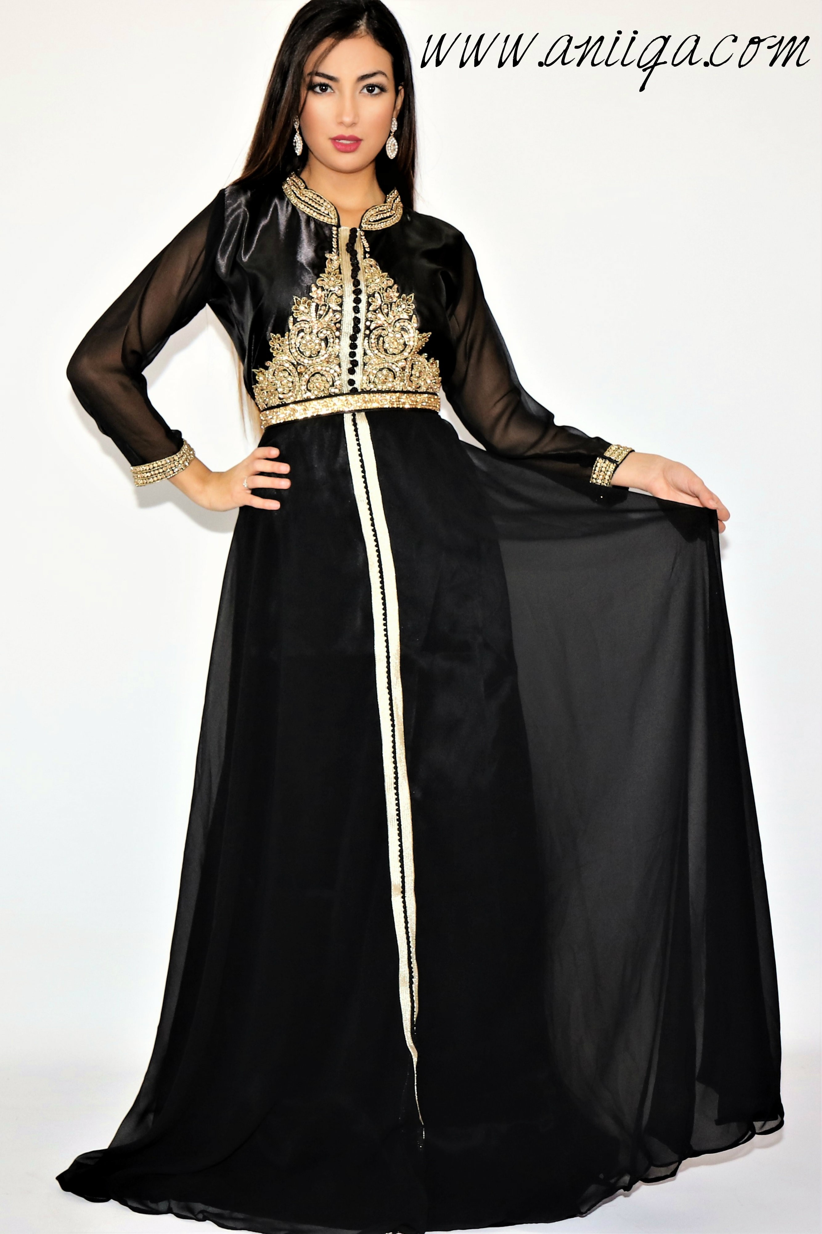 caftan noir simple