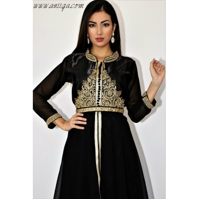 robe de soirée caftan, caftan simple noir, caftan 2019 pas cher , caftan vente, caftan moderne noir