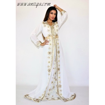 caftan mariée blanc,robe de mariage,caftan takchita mariage, caftan pas cher en ligne, takchita mariée pas cher, caftan 2019,caf