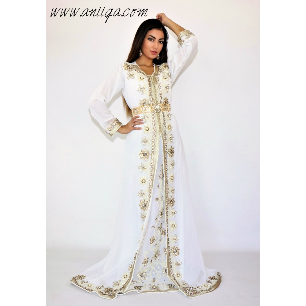 caftan mariée blanc,robe de mariage,caftan takchita mariage, caftan pas cher en ligne, takchita mariée pas cher, caftan 2019,caf