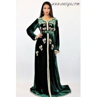 Caftan velours de soie perlage main