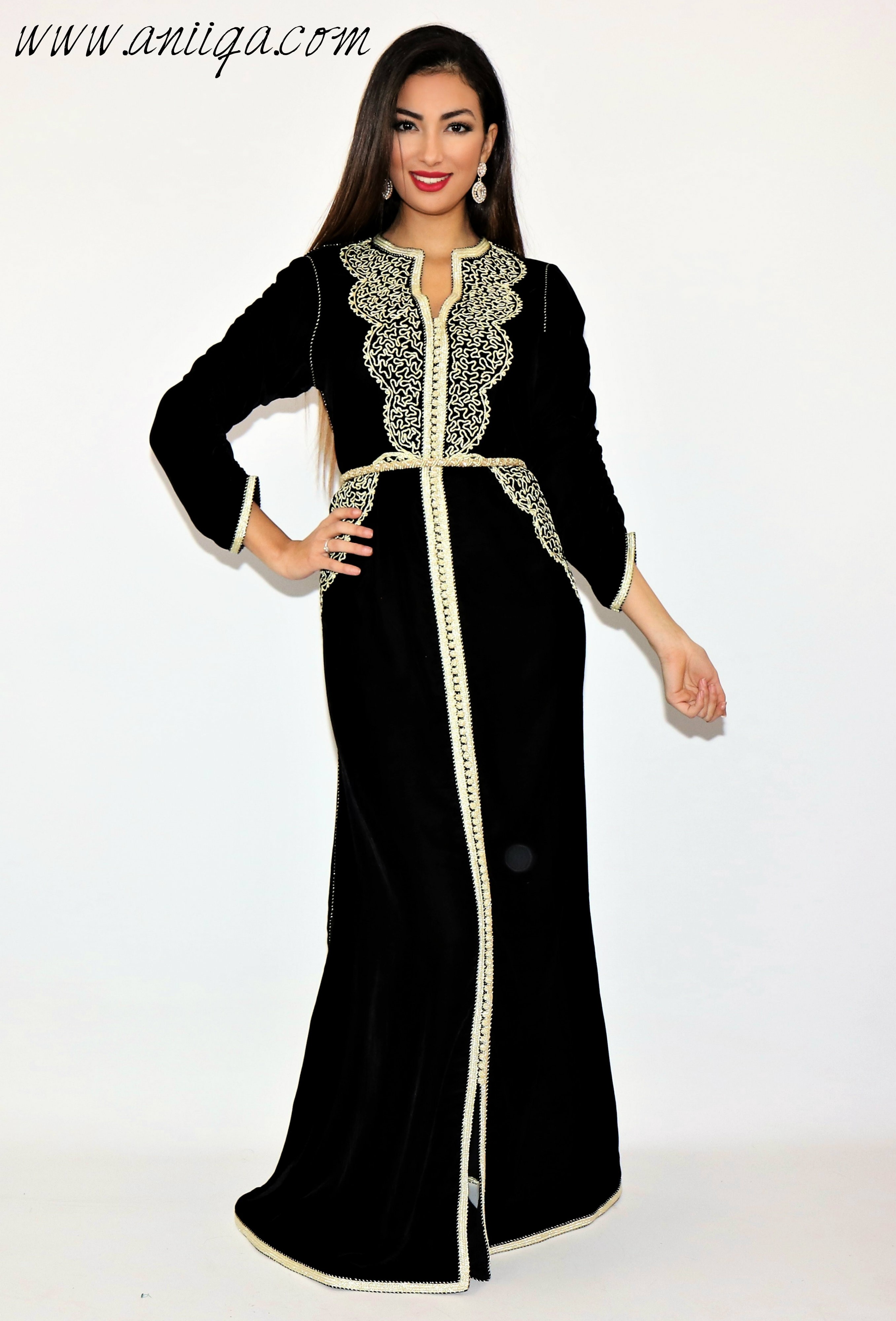 caftan simple noir