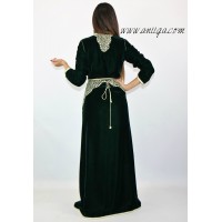 caftan velours vert moderne et simple