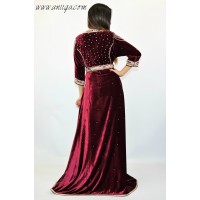 Caftan velours de soie Bordeau