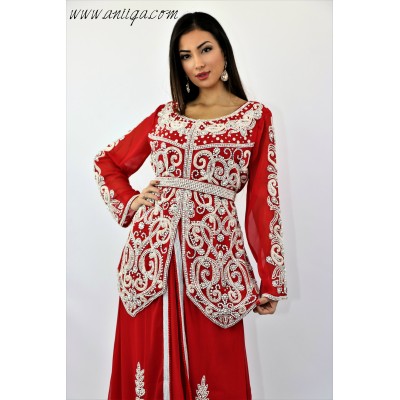 Robe de soirée orientale rouge