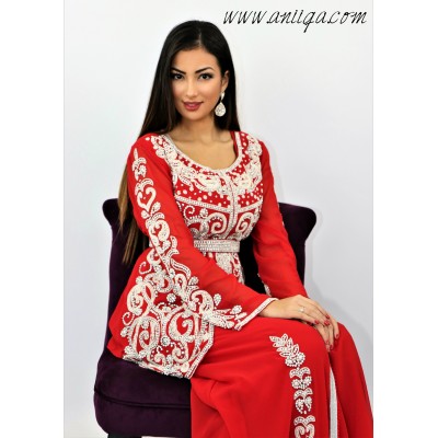 Robe de soirée orientale rouge