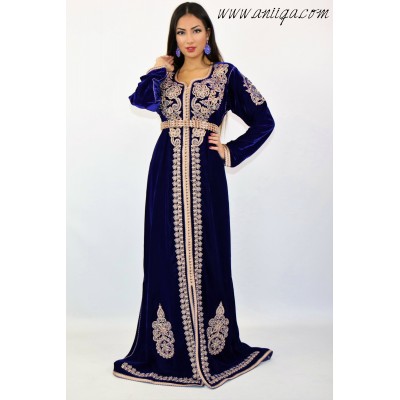 caftan velour,caftan moderne pas cher en ligne, caftan marocain velour 2019, caftan 2019 pas cher, en ligne