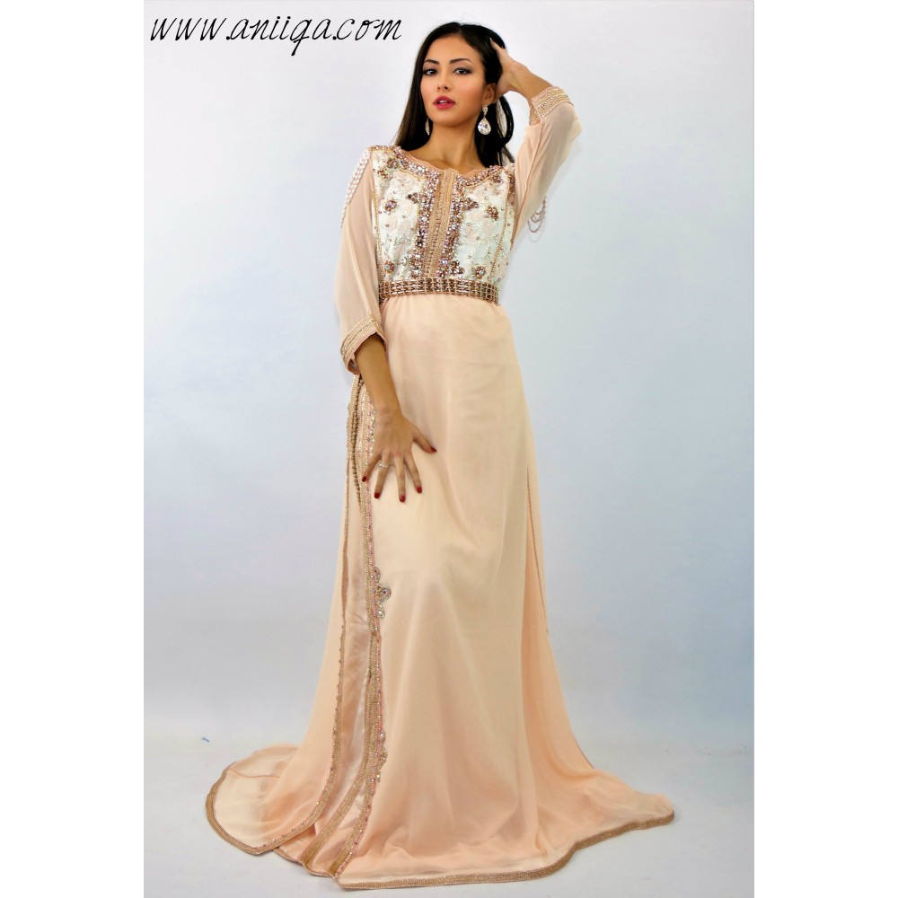 Caftan moderne saumon model 2019