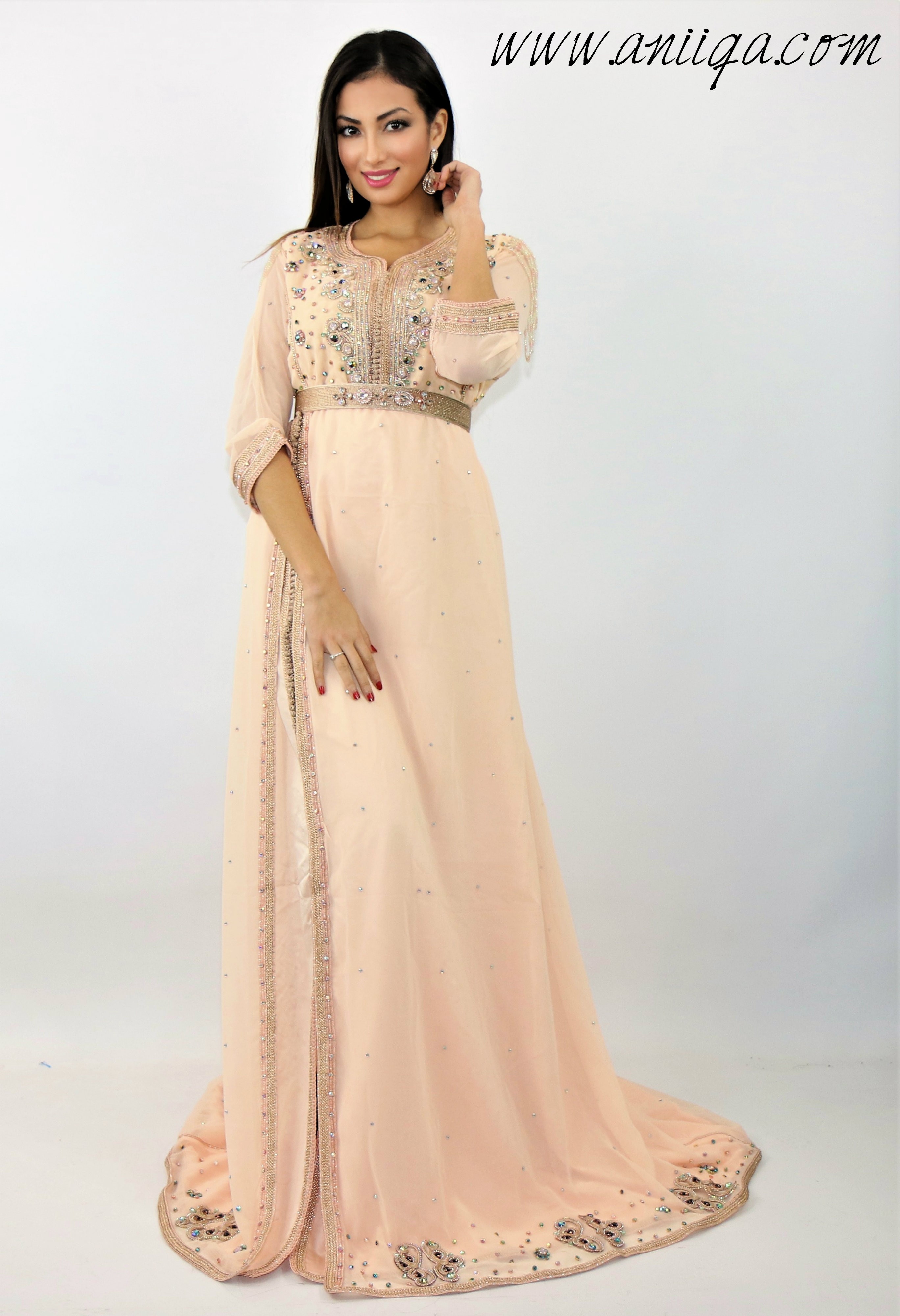 Caftan Chic 19 Rose Poudre Aniiqa Com